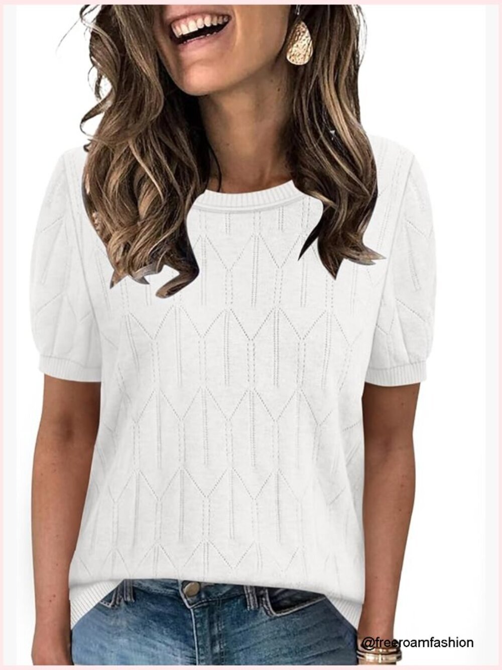 Short Sleeve Knit Pullover Sweater Lightweight Summer Top